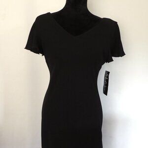 S.L. FASHIONS BRAND WOMENS SHORT BLACK DRESS (NEW WITH TAGS) SIZE 10